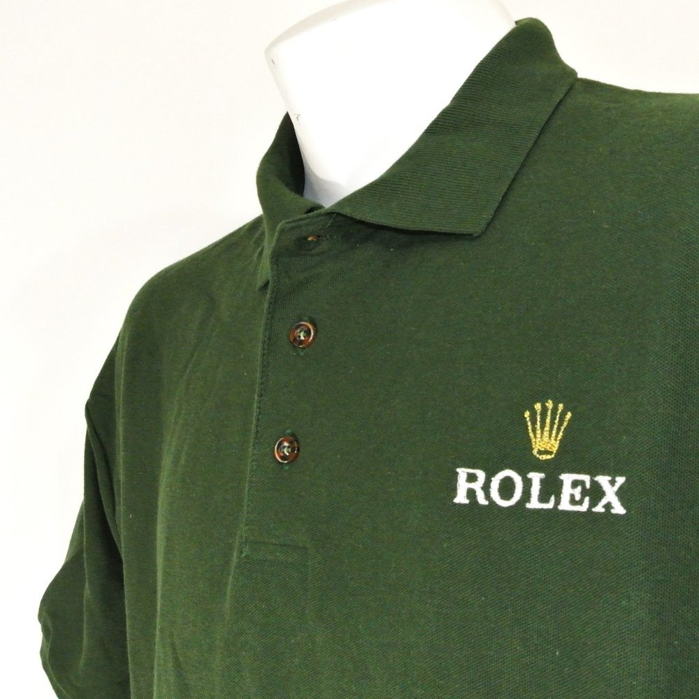 ROLEX Jewelry Store Employee Uniform Polo Shirt Green Mens NEW L Large